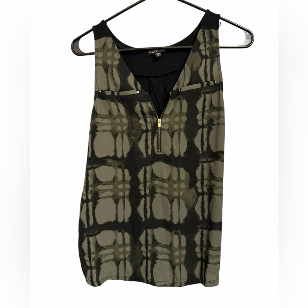 Express Black and Olive Sleeveless Top